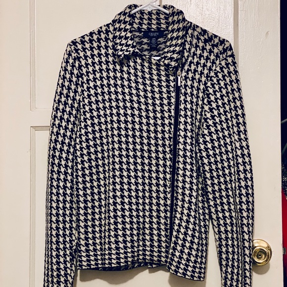 🚨SOLD Chaps Asymmetrical Moto Zip Sweater Jacket - Picture 2 of 5